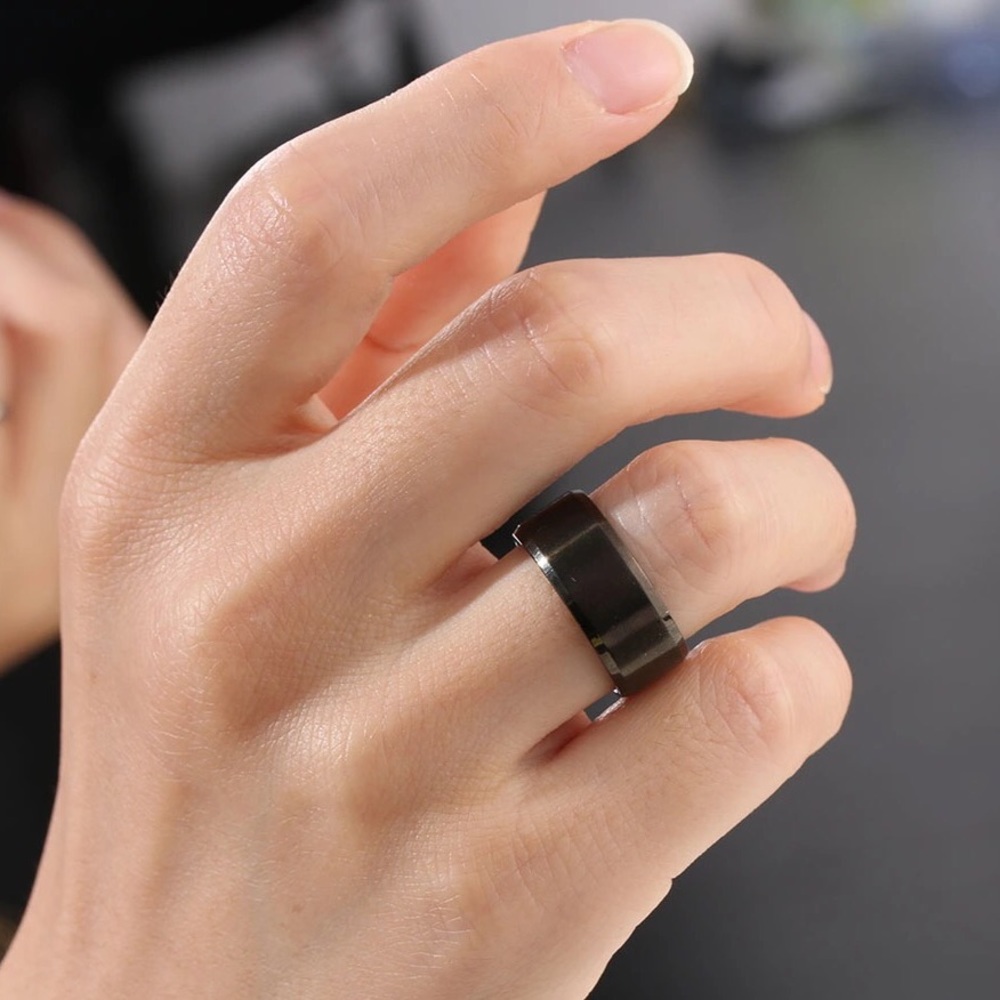 REDUCED Stainless Steel Ring Band Black Unisex S 9